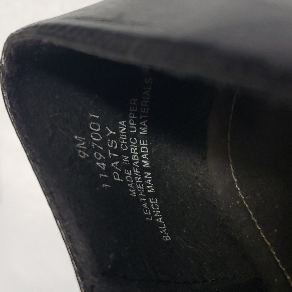 Naturalizer Patsy Black Leather Square Toe Block … - image 8